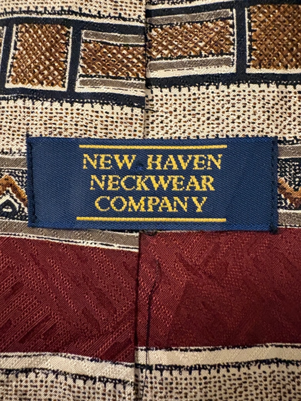 Vintage New Haven Neckwear Co. Geometric Silk Tie